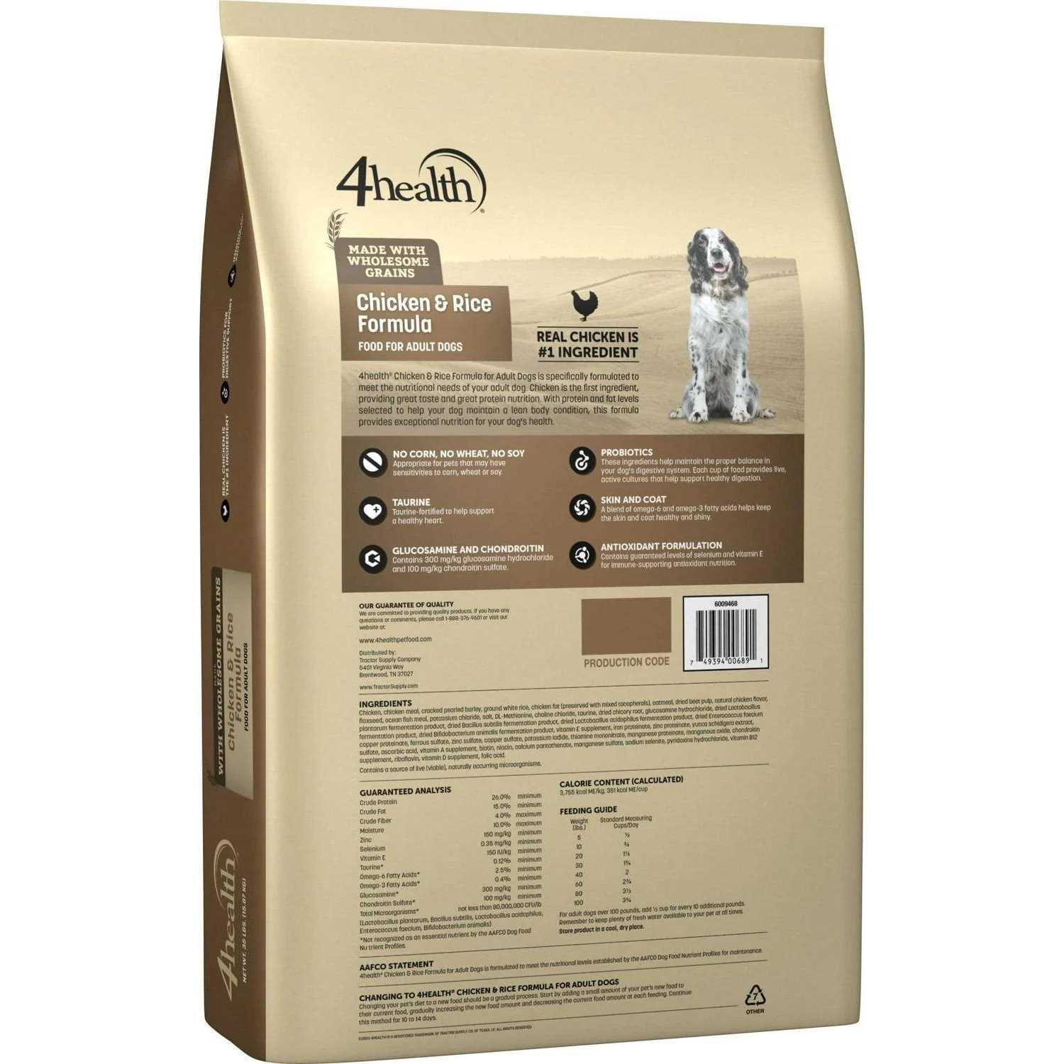 4health with Wholesome Grains Adult Chicken and Rice Formula Dry Dog Food 6009468 - Pet Supplies online store