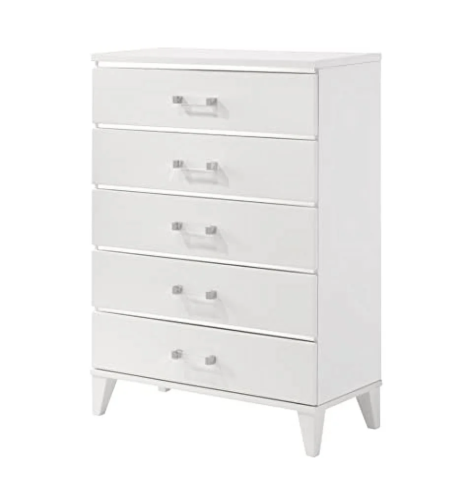 Kings Brand Furniture Madison 6-Piece King Size White Bedroom Set. Bed, Dresser, Mirror, Chest & 2 Nightstands