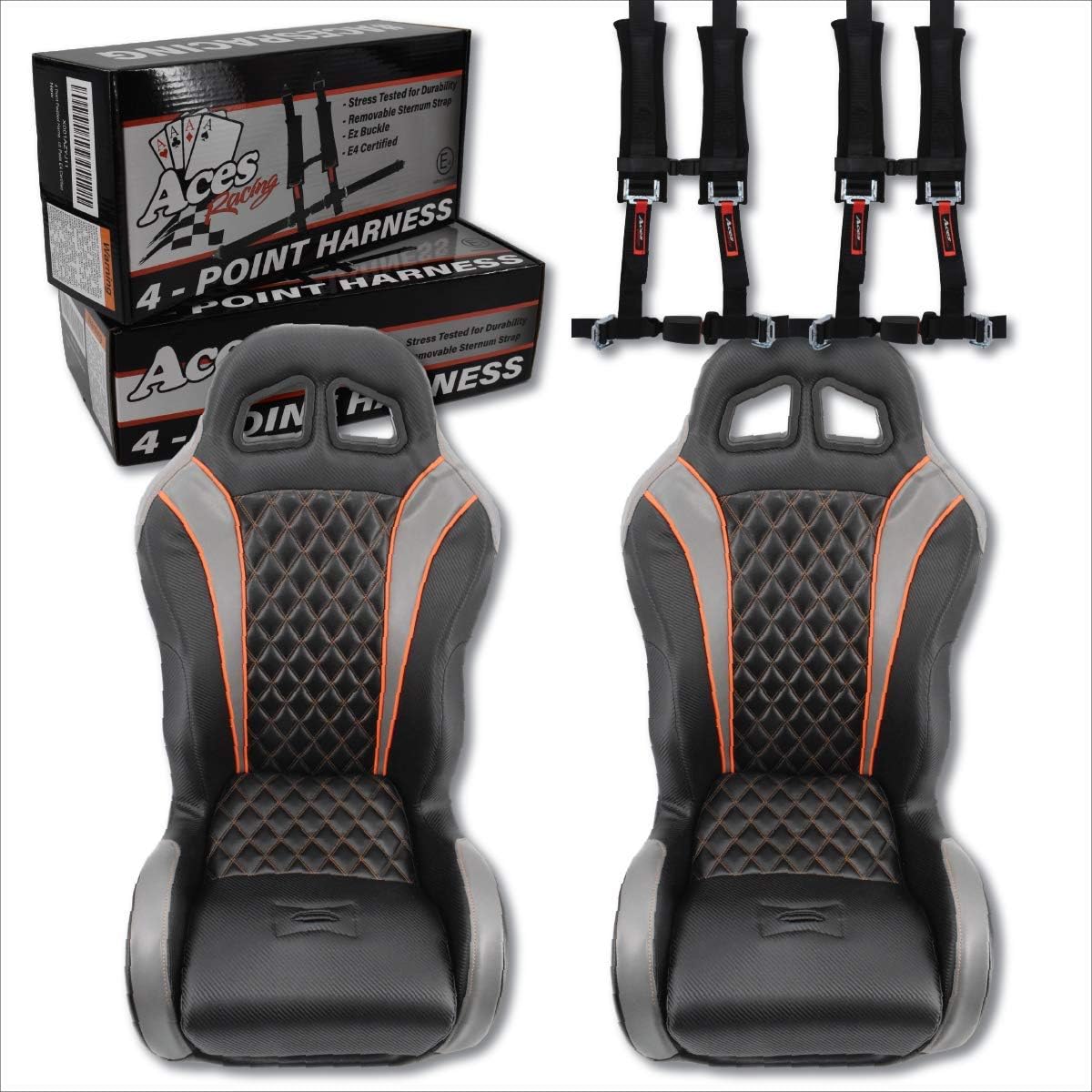 Polaris RZR Suspension Seats ((Apex) Front/Rear Bench Seat, Black)