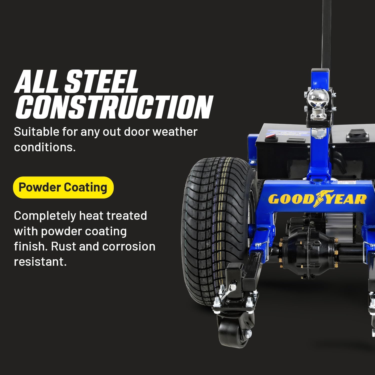 Goodyear Electric Trailer Dolly Super-Duty 7500lbs Max Trailer Weight, 5500lbs for Boats, 1100lbs Tongue Weight, All-Terrain Wheels Ideal for RVs, Toy Haulers, Car Trailers, and Campers