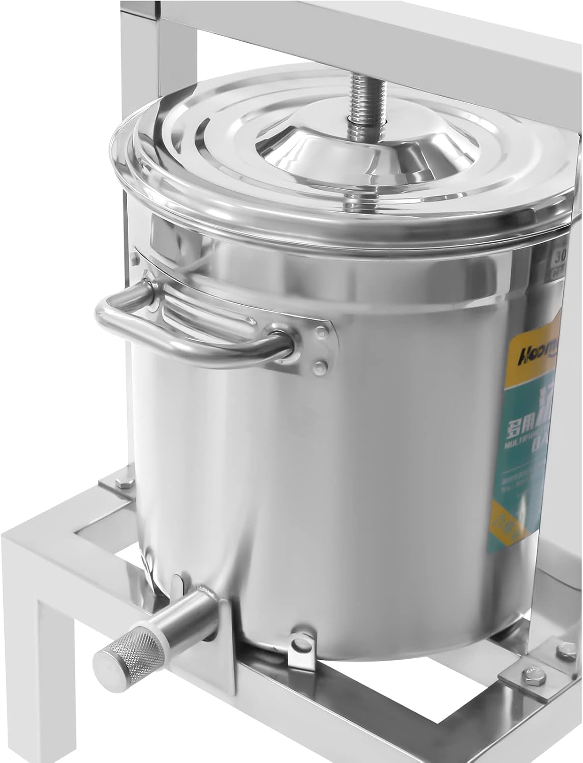 2.6 Gal Fruit Wine Press Stainless Steel Juice Maker Cider Press Large Fruit Honey Presser Vegetables Olive Oil Press Manual Grape Press Extractor for Wine Juice Making