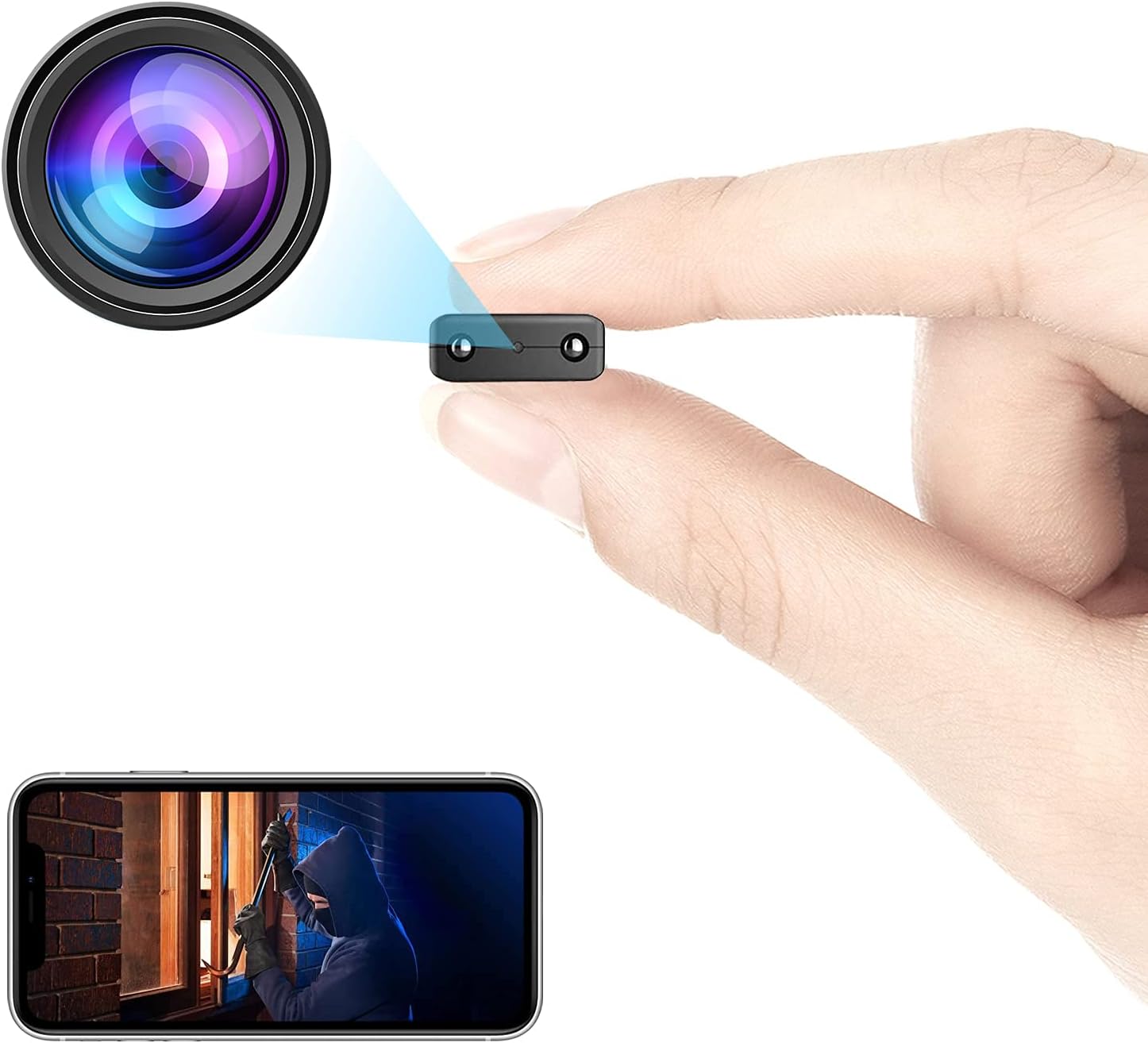 Smallest IP WiFi Security Camera,USB Plug Wireless Camera,Portable Remote Camera,HD1080P WiFi Security Camera with Night Vision,Motion Detection,Cloud Storage,Remote Viewing for iOS,Android Phone APP Pack of 2