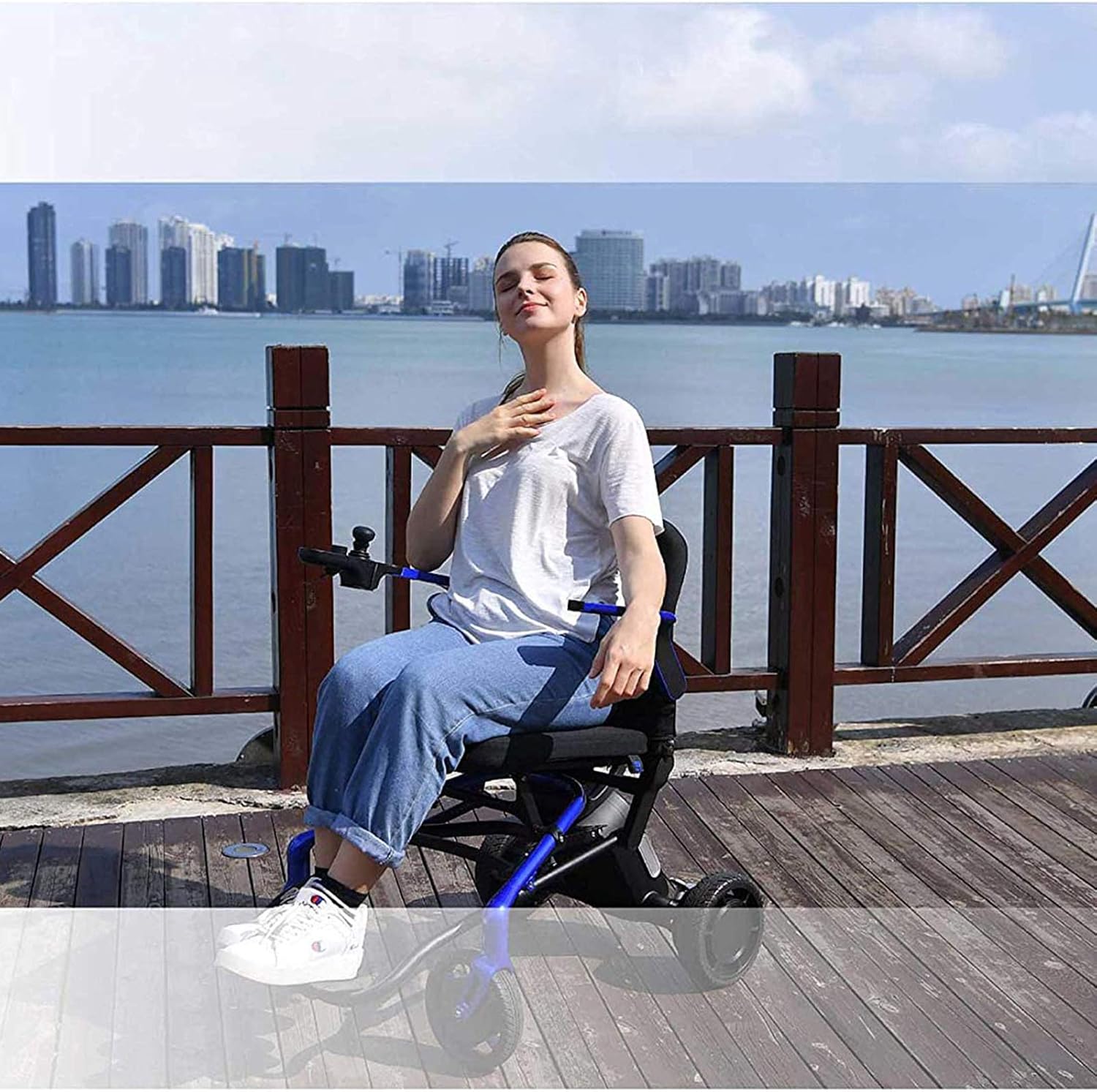 Portable and Comfortable Magnesium Alloy Lightweight Portable Foldable Electric Power Wheelchairs for Adults Travel Power Wheelchair Net Weight Only 40lbs