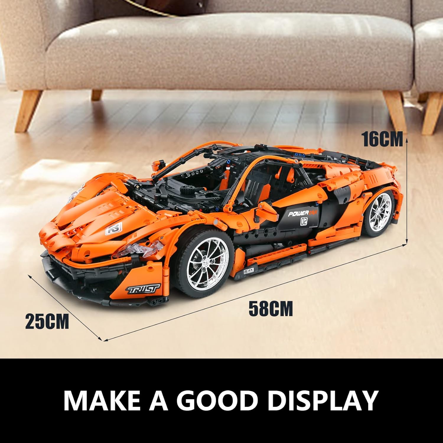 Mould King 13090 Sports Car Building Block Kits Model, MOC Building Blocks Set to Build , Gift for Kids Age 8+/Adult Collections Enthusiasts(3228 Pieces, Static Version)