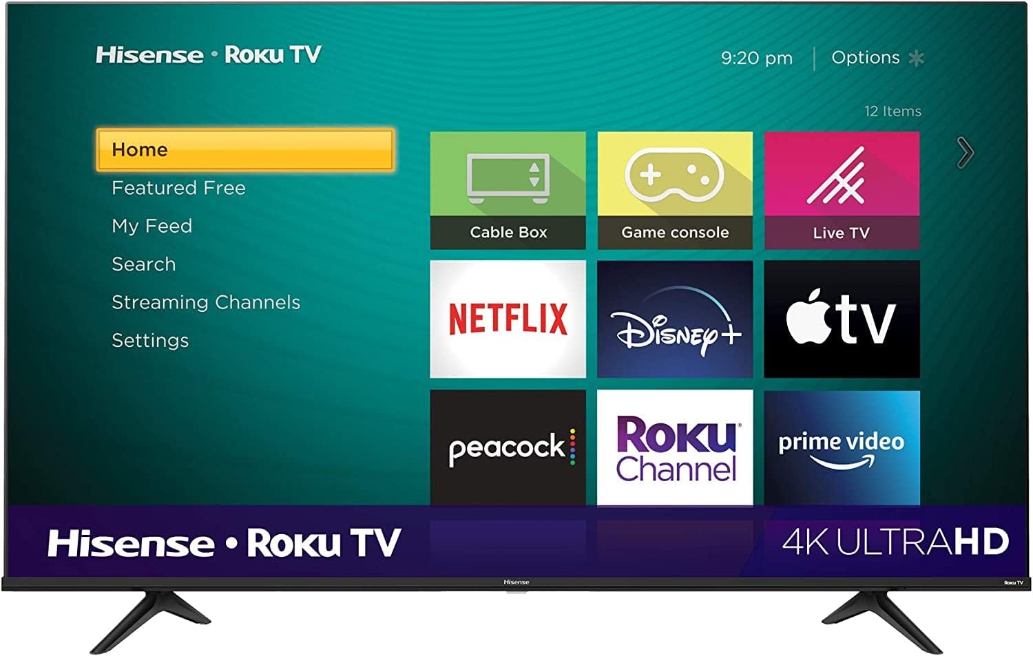 Hisense 50-Inch Class R6 Series 4K UHD Smart Roku TV (50R6G) HS214 2.1ch Sound Bar Bundle