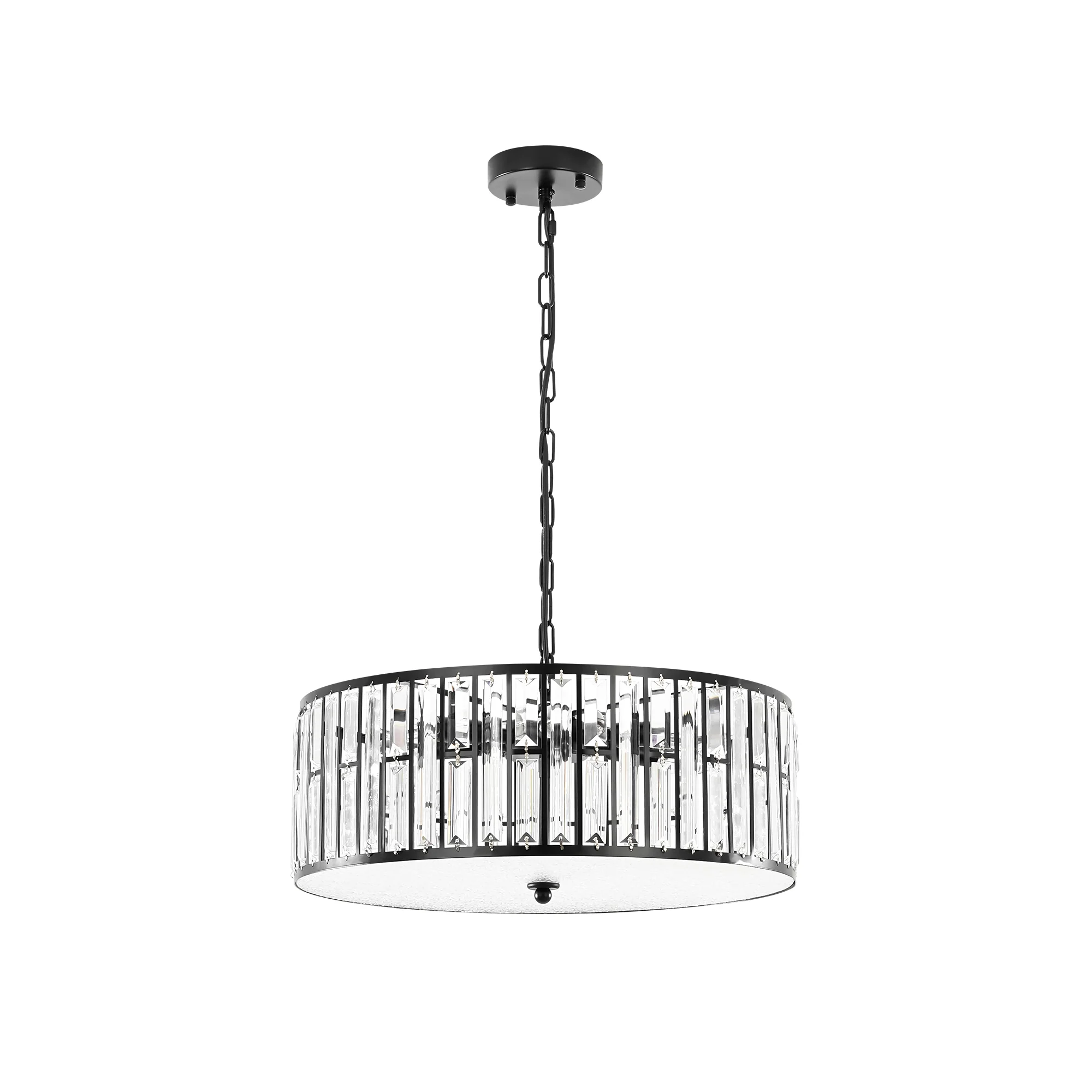 Velroa 6-Light Dimmable Crystal Modern Drum Shaded Chandelier (19)