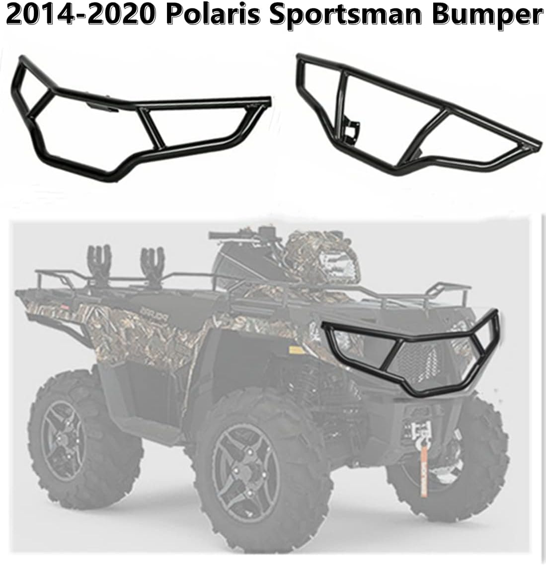 KINTOP ATV Front and Rear Bumper Fit for 2014-2020 Polaris Sportsman 450 570 and ETX Brush Bumper Protector, 2pcs