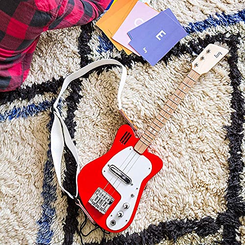 Loog Mini Electric kids Guitar for Beginners built-in Amp Ages 3+ Learning App and Lessons Included Yellow