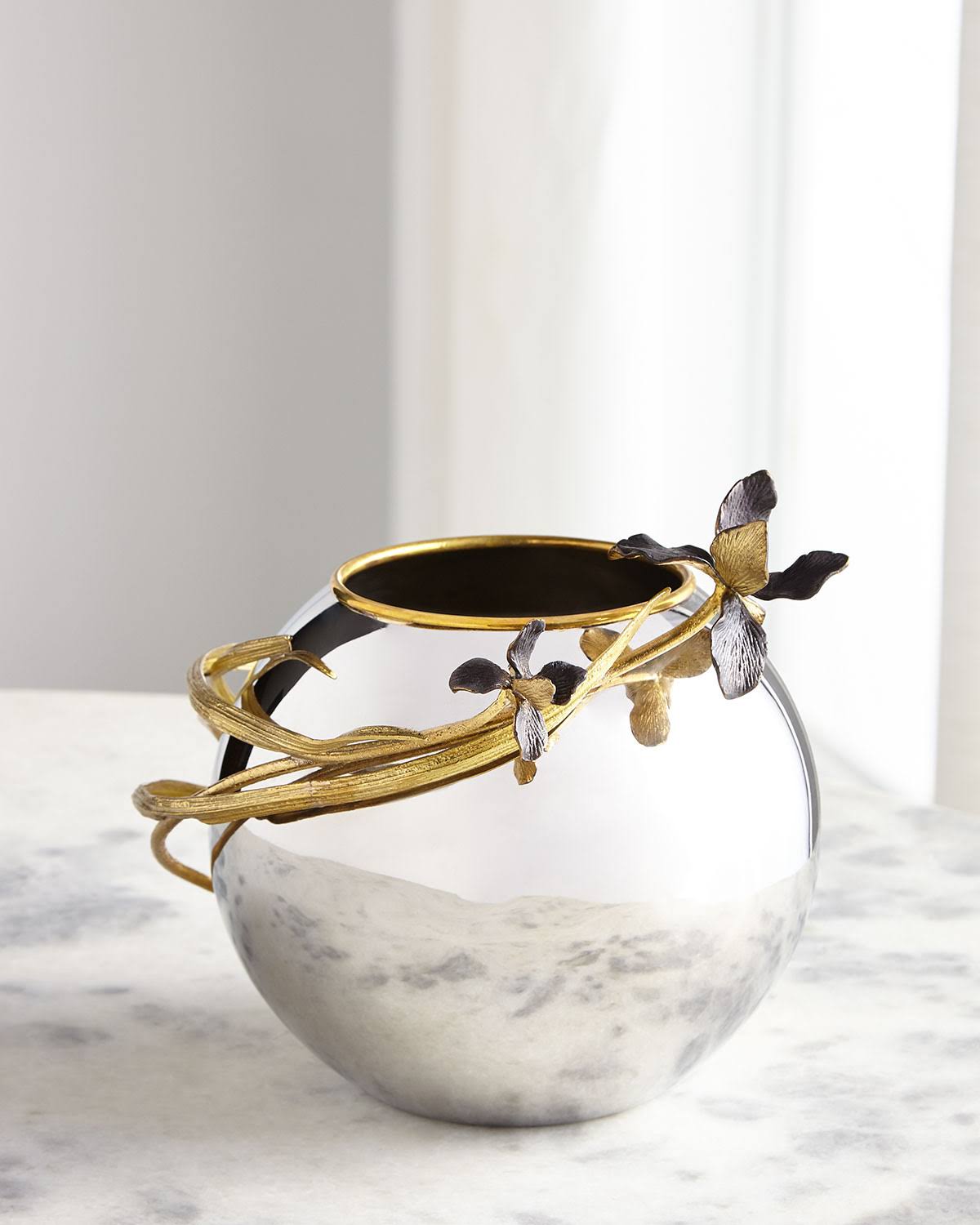 Michael Aram Black Iris Rose Bowl Vase