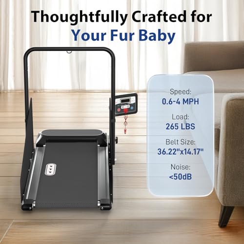 CIIHI Dog Treadmill for Medium Small Dogs - 265lbs Weight Capacity Pet Running Machine with 360° Rotatable Display - 2 in 1 Treadmill for Pet Fitness with Move Wheels and Remote Control