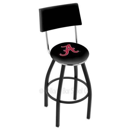 Holland Bar Stool Nebraska Cornhuskers Black Swivel Bar Stool with Back