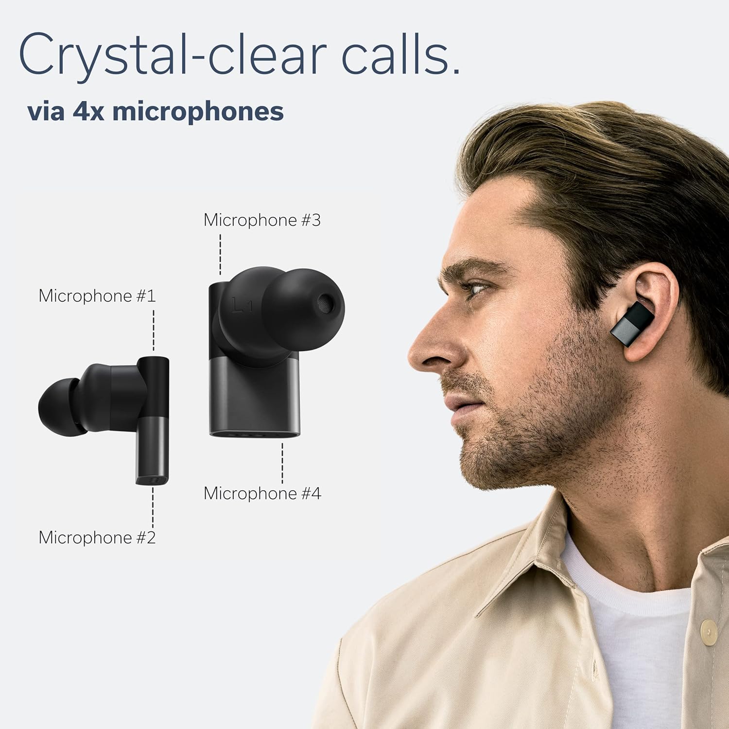 Status Between Pro Wireless Earbuds with Built-in 4X Microphones | Hybrid Triple Speaker Driver | 12 + 36 Hour Battery | Bluetooth 5.2 | Noise-Isolating Fit | Metal Exterior|