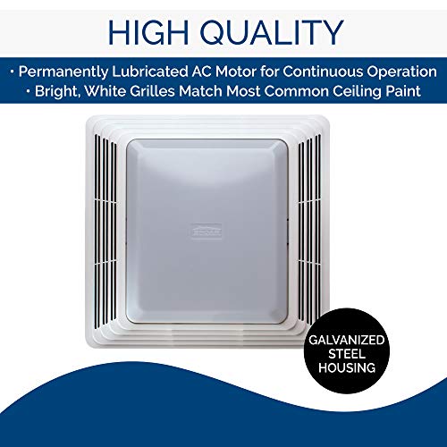 Broan-NuTone 678 Ventilation Fan and Light Combo for Bathroom and Home, 100 Watts, 50 CFM,White