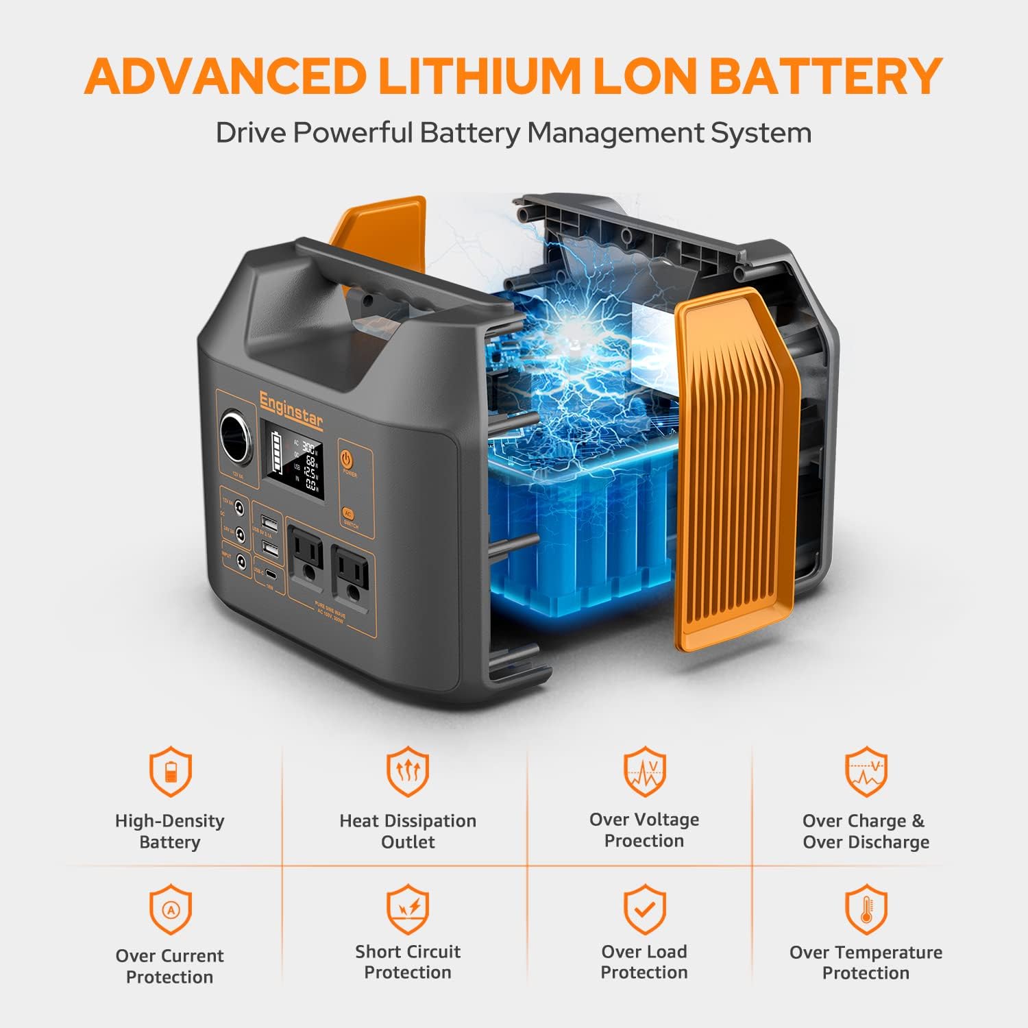 Solar Generator with Panels, EnginStar 300W Solar Generator with 60W Solar Panel, 80000mAh Portable Power Bank with AC Outlet for Outdoors Camping Emergency Use