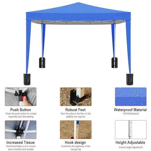 10x20 White Pop Up Canopy Tent Heavy Duty with 6 sidewalls Commercial Outdoor Party Tent Event Wedding Tents Instant Canopy Gazebo with Carry Bag UPF 50+ Waterproof Adjustable Height