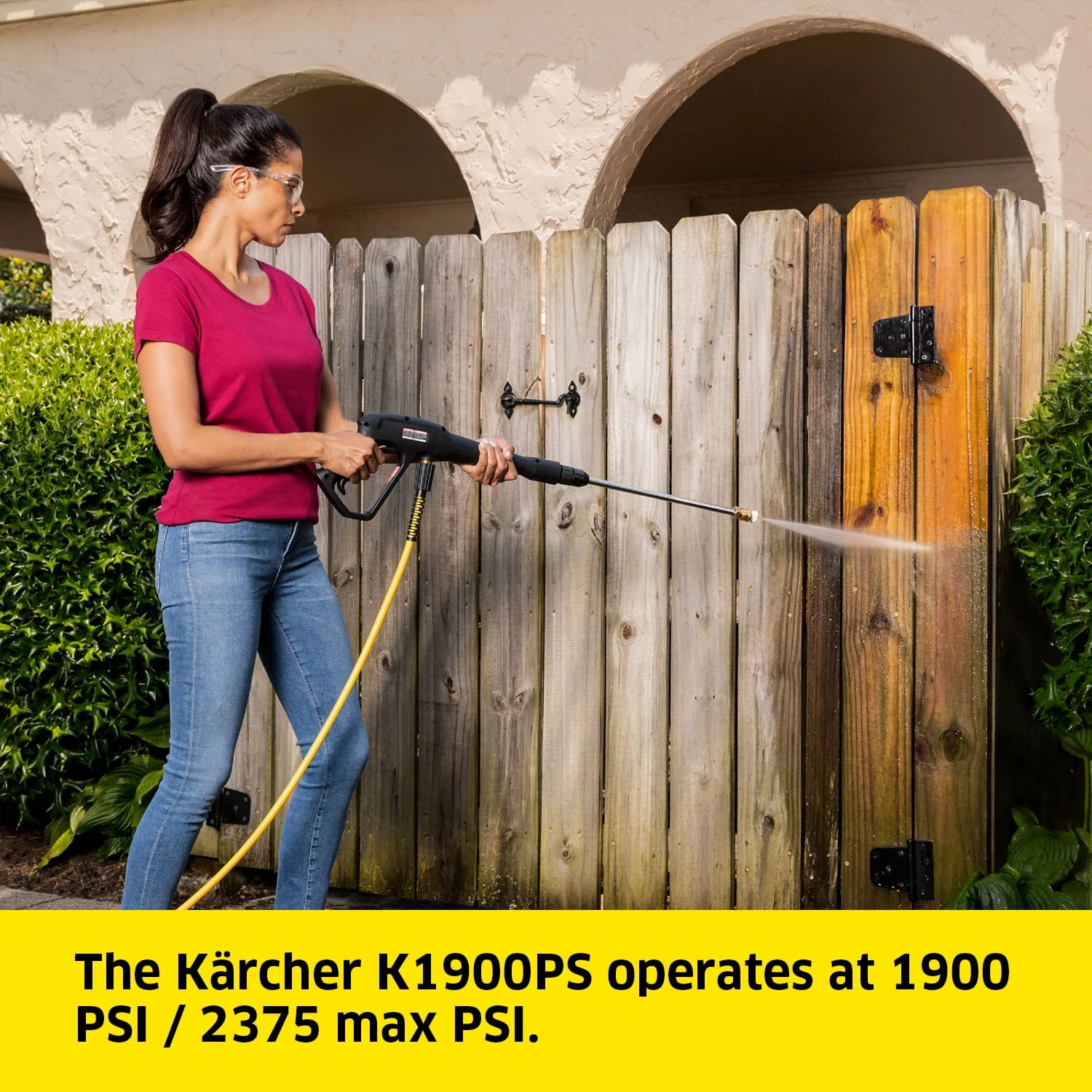 Karcher K1900PS 2375 Max PSI Electric Pressure Washer with 3 Nozzles and Hose, 1.2 GPM, Power Washer