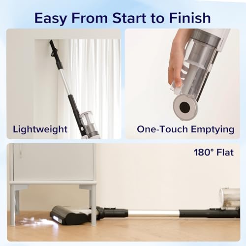 LEVOIT Cordless Vacuum Cleaner, Stick Vac with Tangle-Resistant Design, Up to 50 Minutes, Powerful Suction, Rechargeable, Lightweight, and Versatile for Carpet, Hard Floor, Pet Hair, LVAC-200
