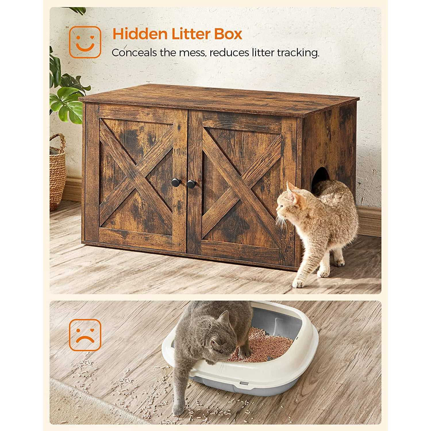 Feandrea Litter Box Enclosure Cat Litter Box Furniture Hidden - Pet Supplies online store