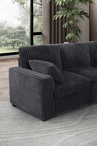Oversized U-Shaped Sectional Sofa Couch Plush Corduroy Upholstered Modular Deep Seat Sofa&Couch Sectional W/Right Facing Chaise Lounge and 7 Toss Pillows for Home Apartment Living Room Furniture Sets