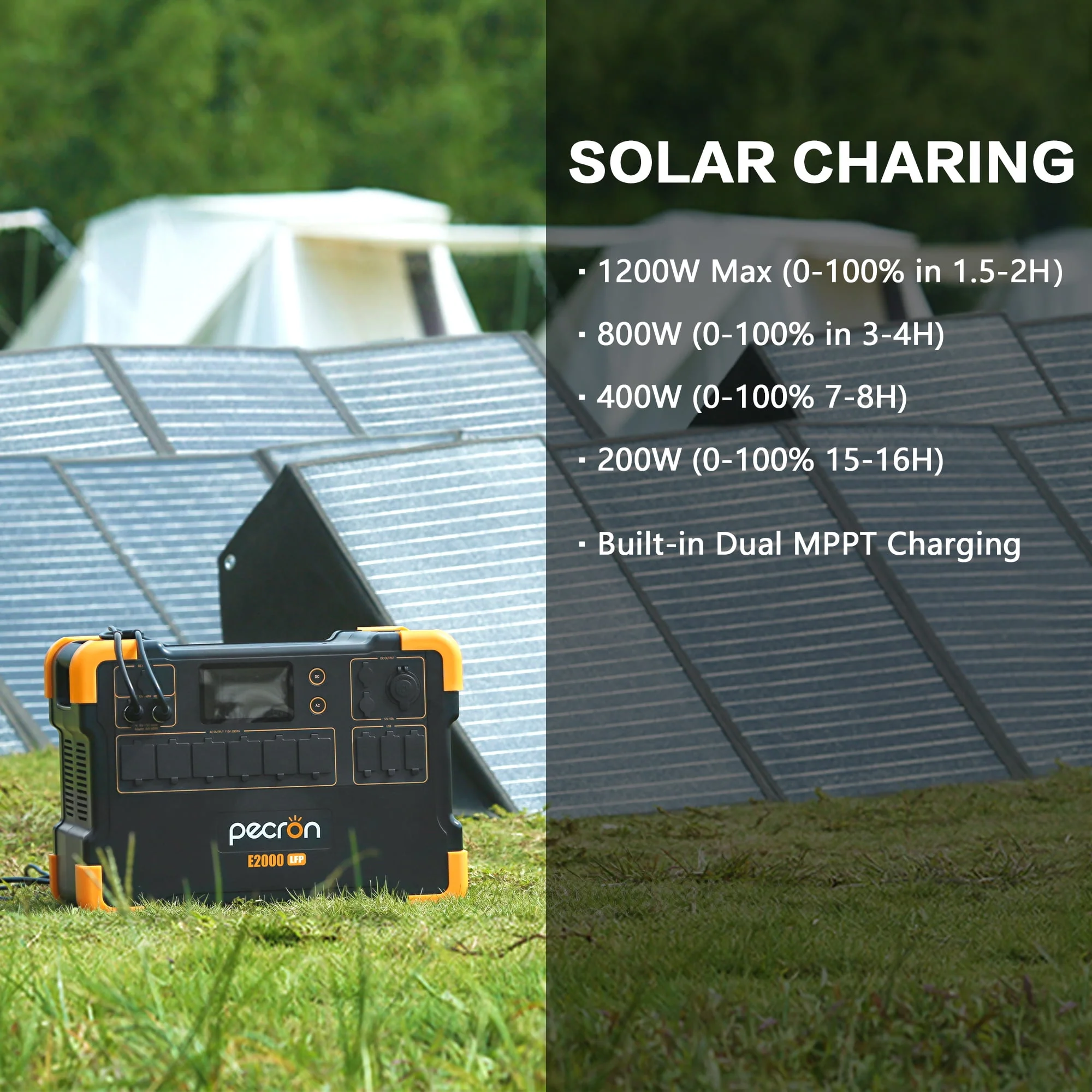 PECRON E2000LFP Portable Power Station 1920Wh Capacity 2000W AC Outlets Portable Generators LiFePO4 Battery for Home Backup Outdoor Camping