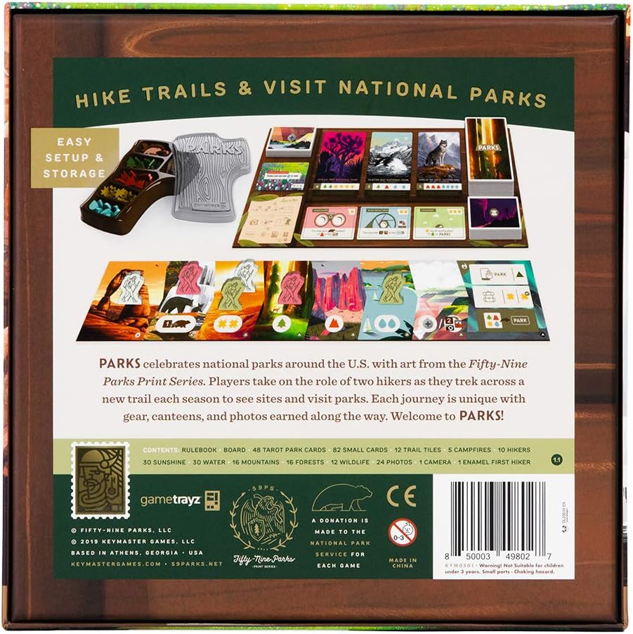 PARKS Board Game - a Family and Strategy game about National Parks by Keymaster Pack of 2