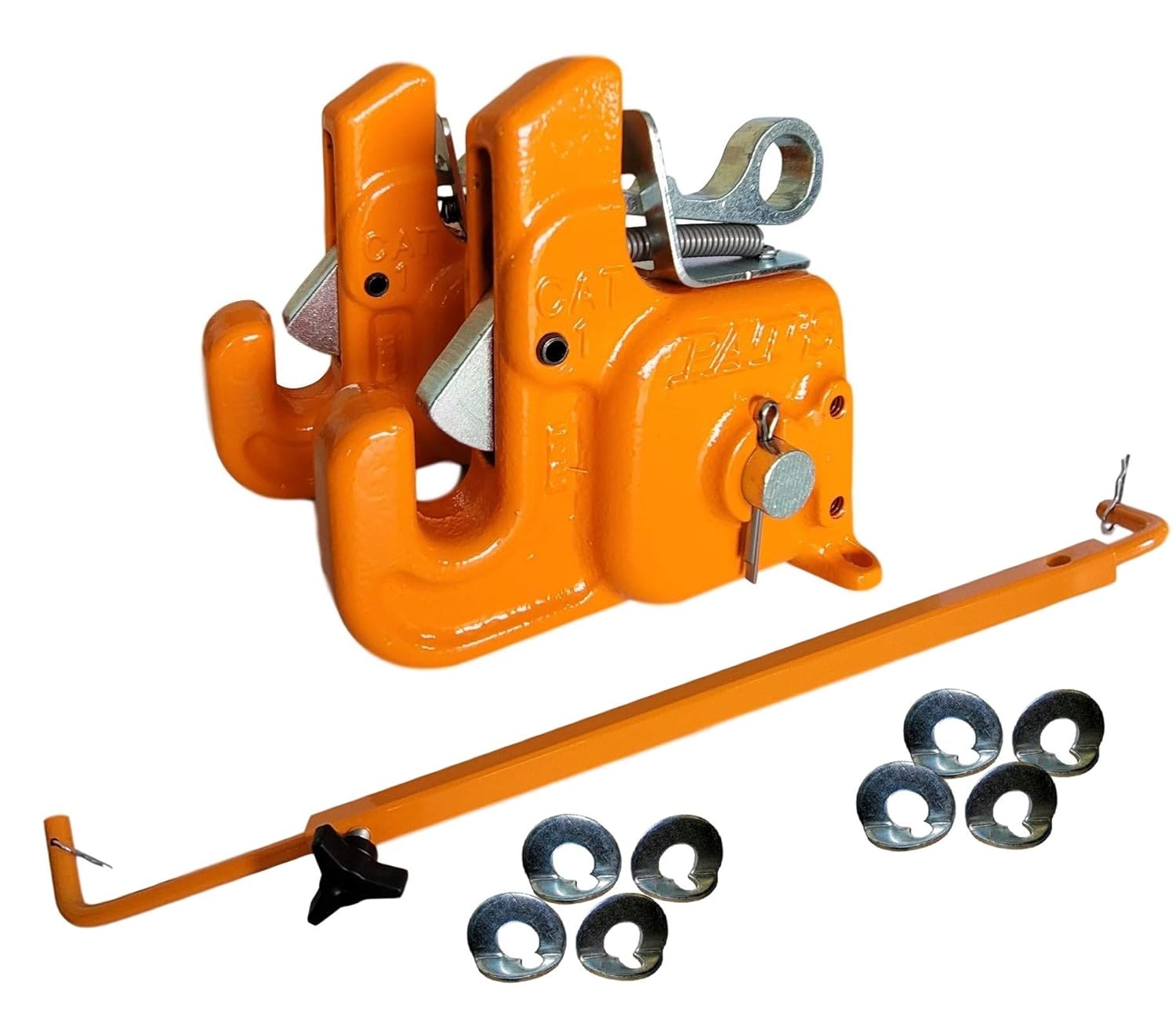 Pat's Easy Change with Stabilizer Bar - Best Quick Hitch System On The Market �C Flexible, Durable and Affordable (Orange CAT #1)