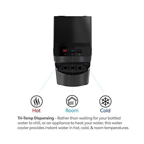 Brio 500 Series Hot, Cold and Cool Water Self Cleaning Bottom Loading Water Cooler Water Dispenser 3 Temperature Settings, Black