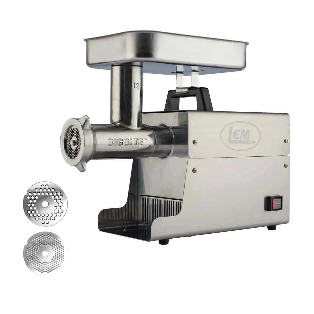 LEM Big Bite Meat Grinder #12 with 1/8" and 1/4" Grinder Plates