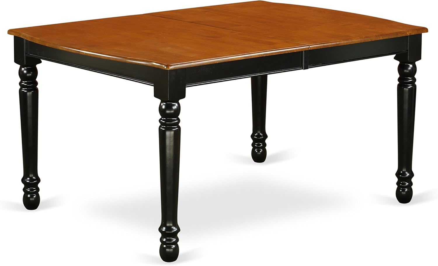 East West Furniture DOKE7-BCH-W Dover 7 Piece Modern Set Consist of a Rectangle Wooden Table with Butterfly Leaf and 6 Dining Room Chairs, 42x78 Inch, Black & Cherry