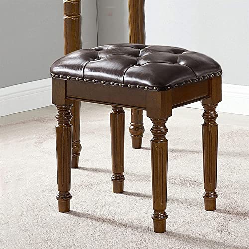 Vanity Bench with Padded Cushion, Vanity Chair Dressing Stool Wooden Stool Solid Wood Dressing Table Stool Piano Stool Bedroom Bedside Stool Makeup Stool