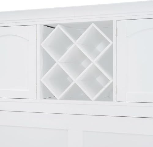 MERITLINE Queen Horizontal Murphy Bed Cabinet with Storage Bookcase Shelves and Charging Station,Wood Folding Grey Murphy Wall Bed for Adult