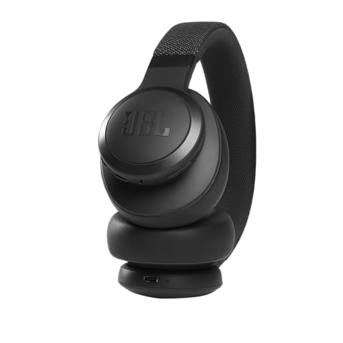 JBL Live 660NC - Wireless Over-Ear Noise Cancelling Headphones with Long Lasting Battery and Voice Assistant - White, Medium