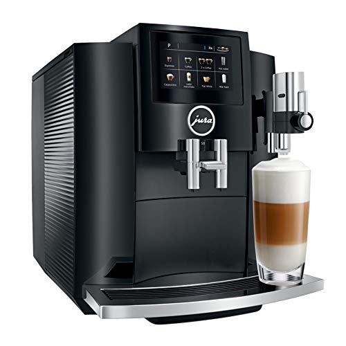 Jura S8 Automatic Coffee Machine 64 oz, Moonlight Silver and Jura Glass Milk Container, Clear