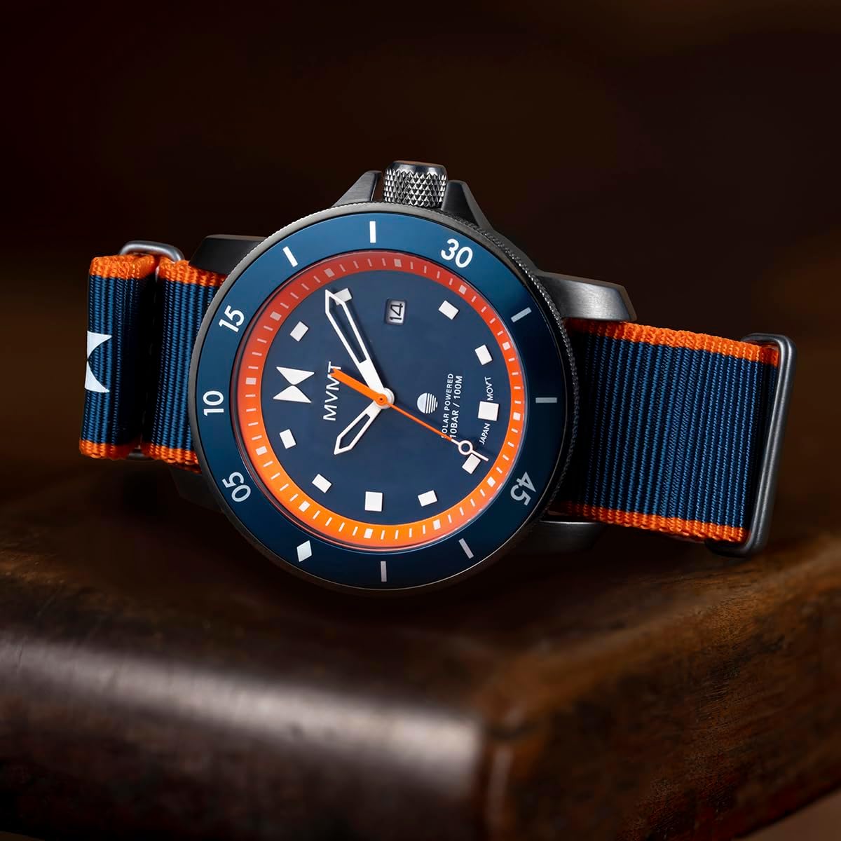 MVMT Cali Diver Men's Solar Rechargeable Sport's Watch - Water-Resistant 10 ATM/100 Meters - 40mm