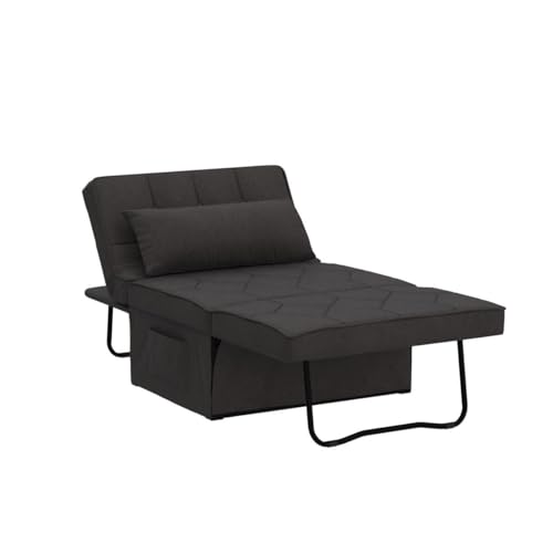 Mdeam Upgraded Sleeper Chair Bed Sofa Bed 4 in 1 Multi-Function Folding Ottoman Bed with Adjustable Backrest for Small Apartment/Living Room,No Installation(Dark Brown)