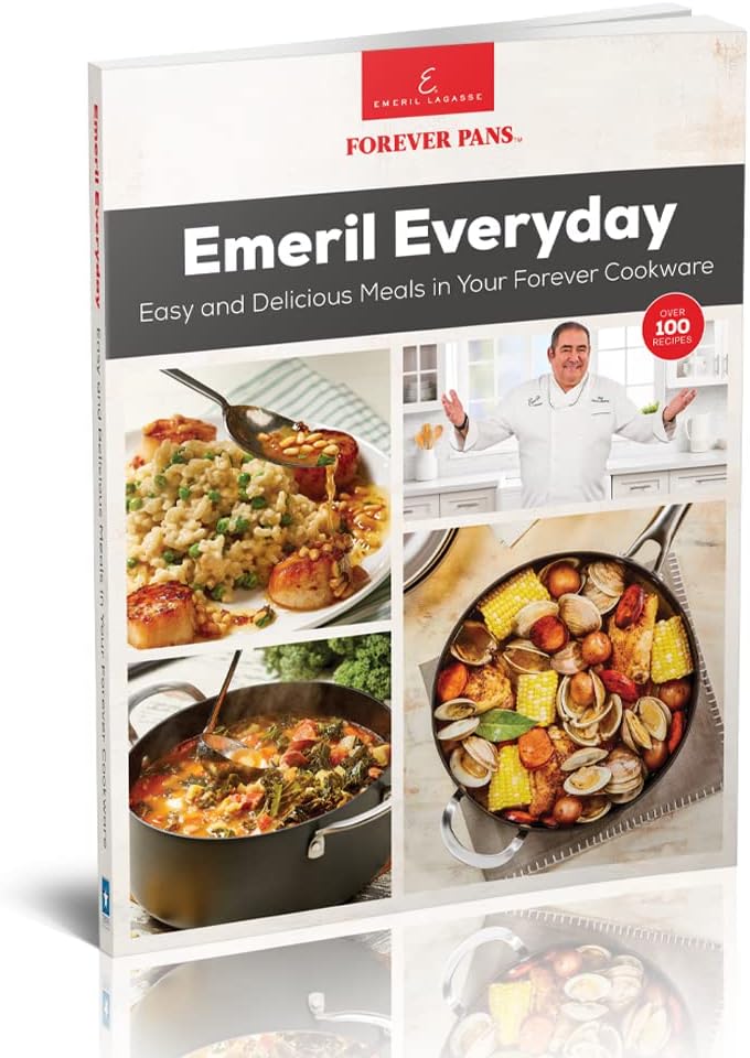 Emeril Everyday Forever Pans Hard-Anodized Cookware, 10-Piece Pots and Pans Set Nonstick with Utensils, Induction Compatible by Emeril Lagasse, Black 10 Piece Set
