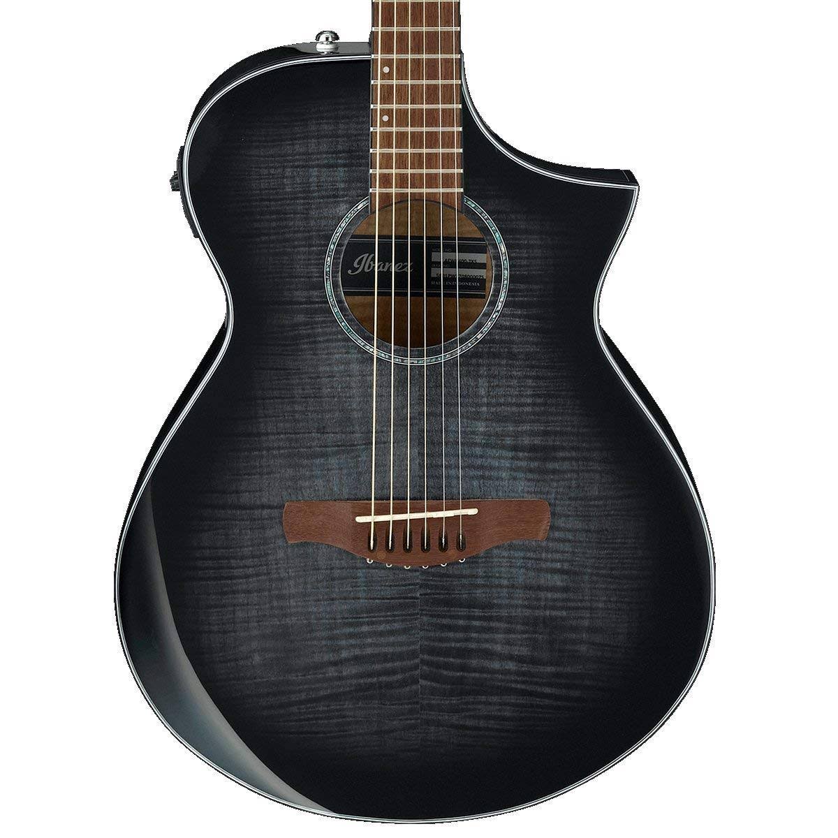 Ibanez AEWC400 Acoustic-Electric Guitar, Transparent Black Sunburst
