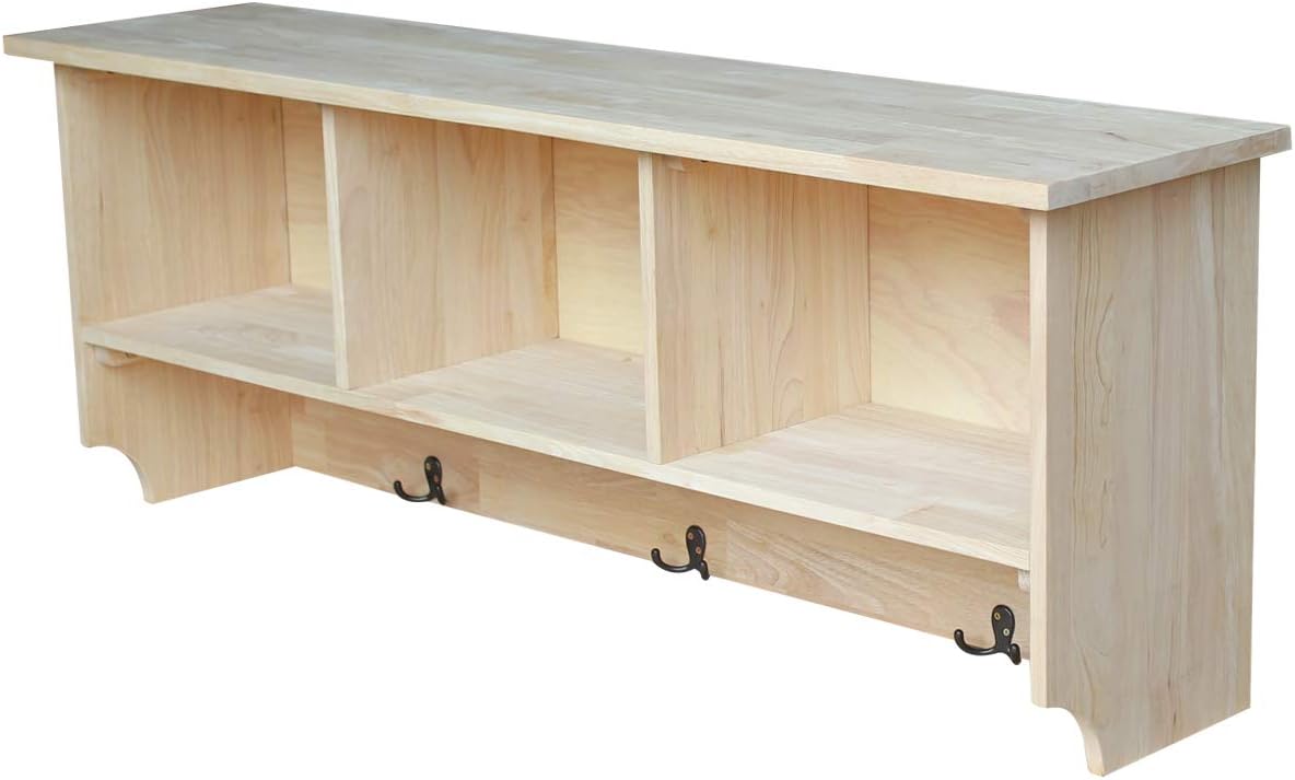 IC International Concepts Storage Wall shelf unit, Unfinished