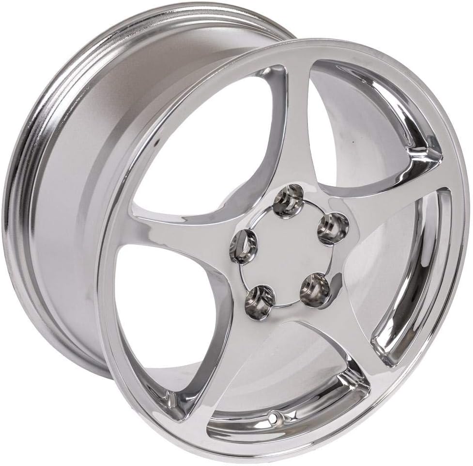 OE Wheels LLC 18 inch Rim Fits 5x120.65 Corvette Camaro Firebird CV05 18x9.5 Chrome Wheels Hollander: 5122