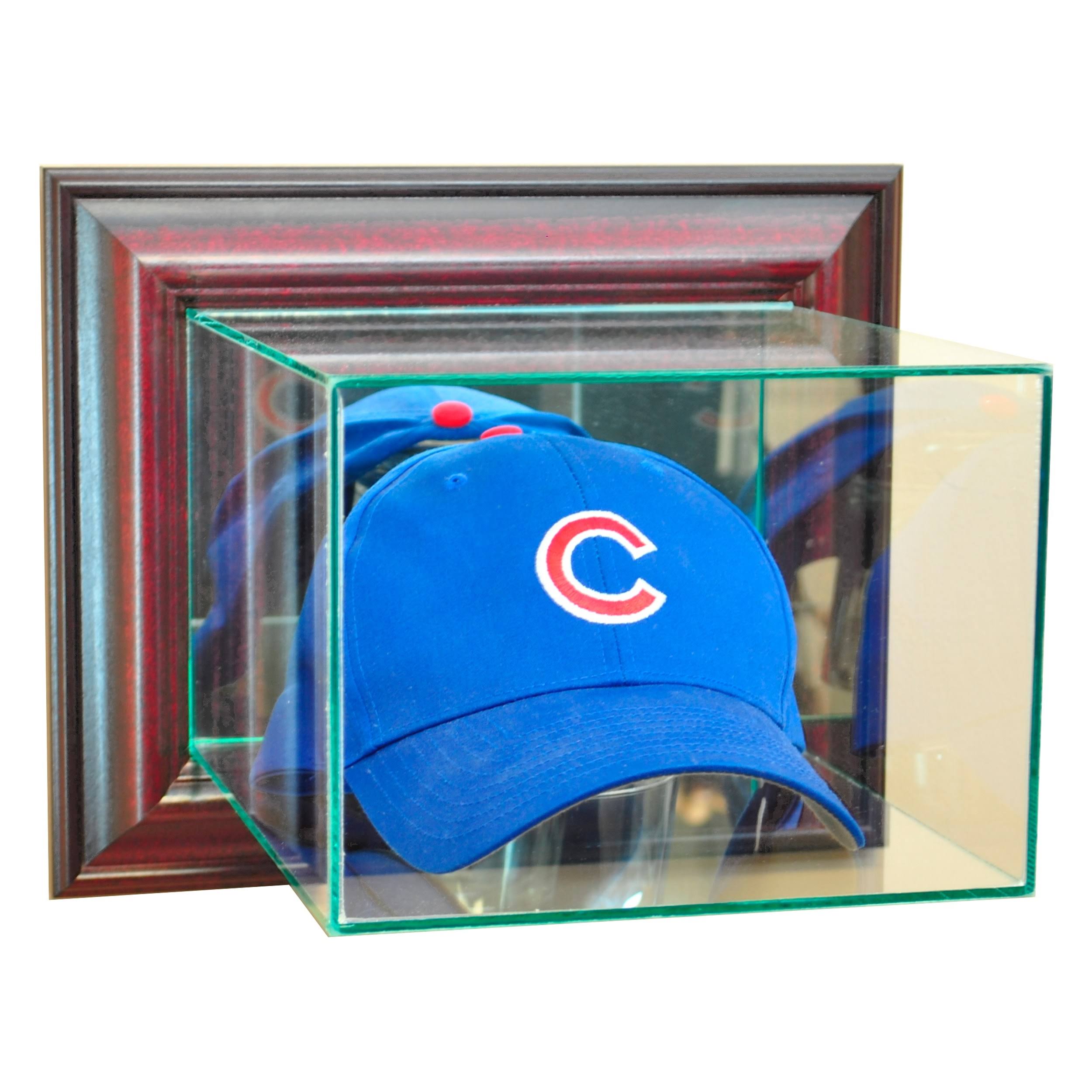 Perfect Cases - Wall Mounted Cap and Hat Display Case - Cherry Finish