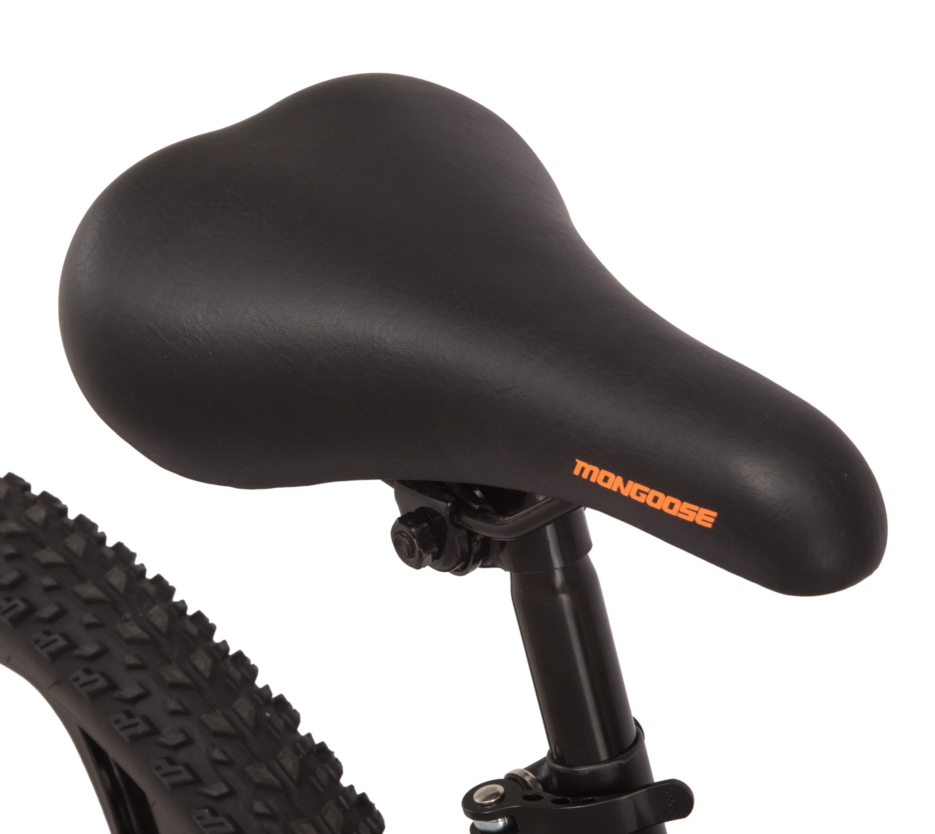 Mongoose Mack Mag Wheel Mountain Bike, 26" Wheels, 21 Speeds Shimano Revo Twist Shifters, Men's Frame, Orange On Black
