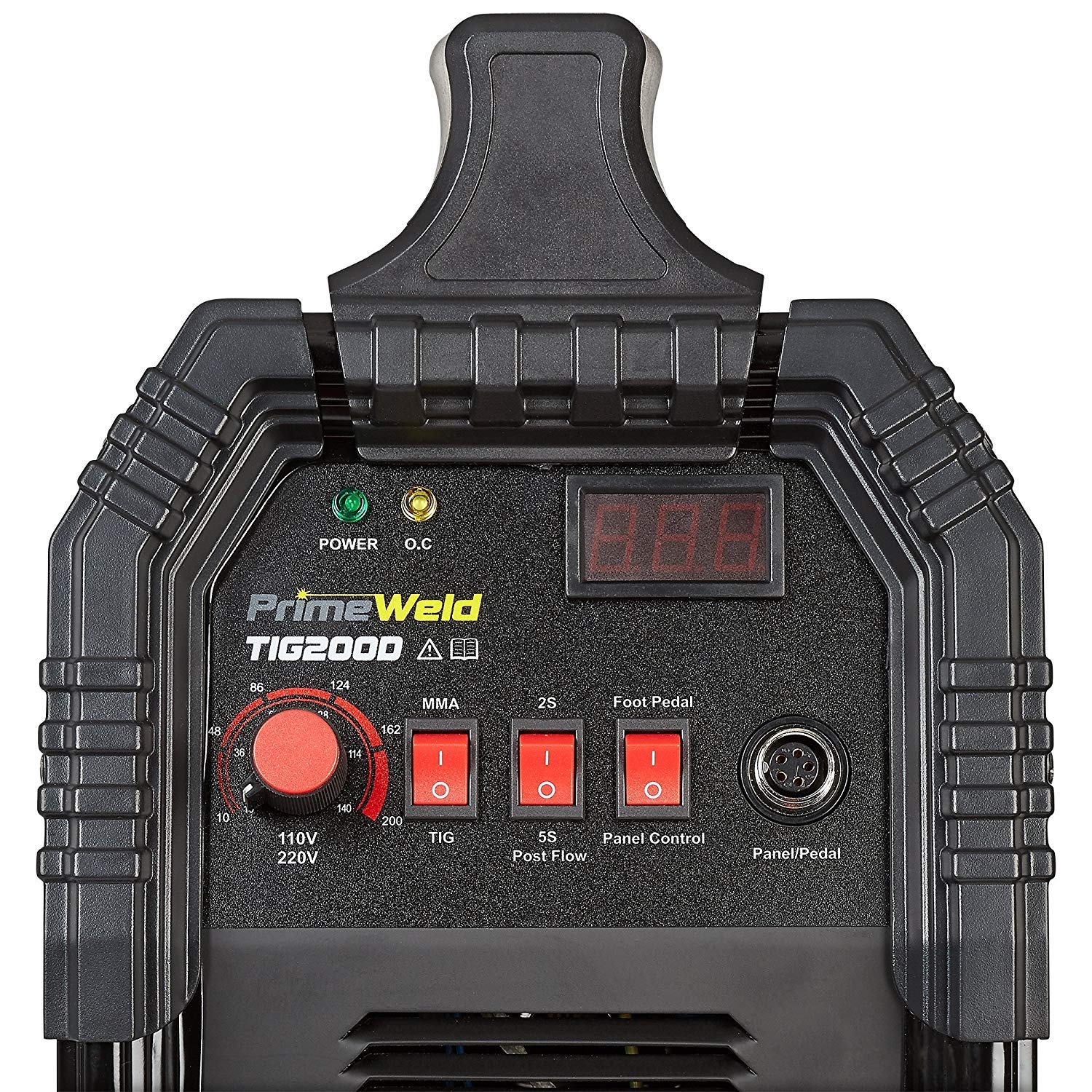 PRIMEWELD TIG/Stick TIG200-DC Welder 200Amp with Pedal Inverter Power Welding for Stainless Steel, Carbon, Copper and Other Metal 3 Year Warranty
