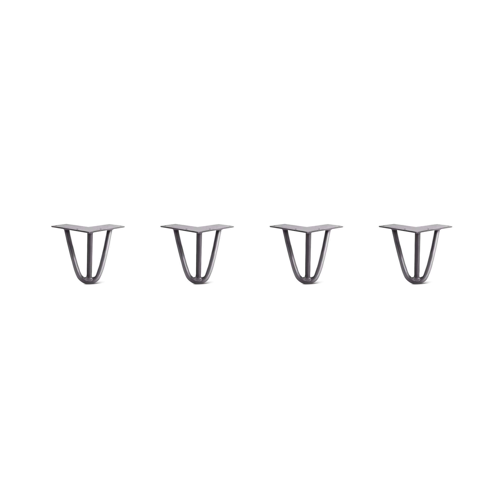 Hairpin Legs Set of 4, 3-Rod Design - Raw Steel, 7x22 / Raw Steel / 1/2x22