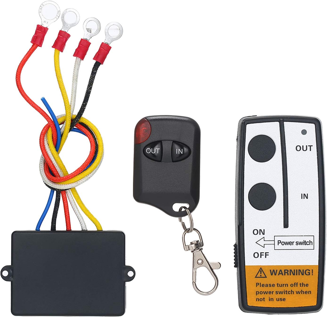 Yuangang 12V-24V 50ft Smart Winch Wireless Remote Control Switch Set E Universal Indicator Light for Jeep Truck ATV