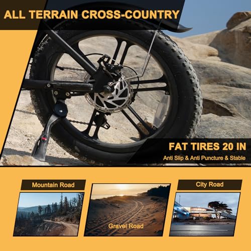 MOVCAN V30 Series Electric Bike for Adults 3000W/1500W/1000W Motor 20" Fat Tire Ebike,37.5MPH/32MPH/28MPH 120/70 Miles,48V 20Ah/31.2/15.6 AH Battery Hydraulic Disc Brake Electric Motorcycle Bike