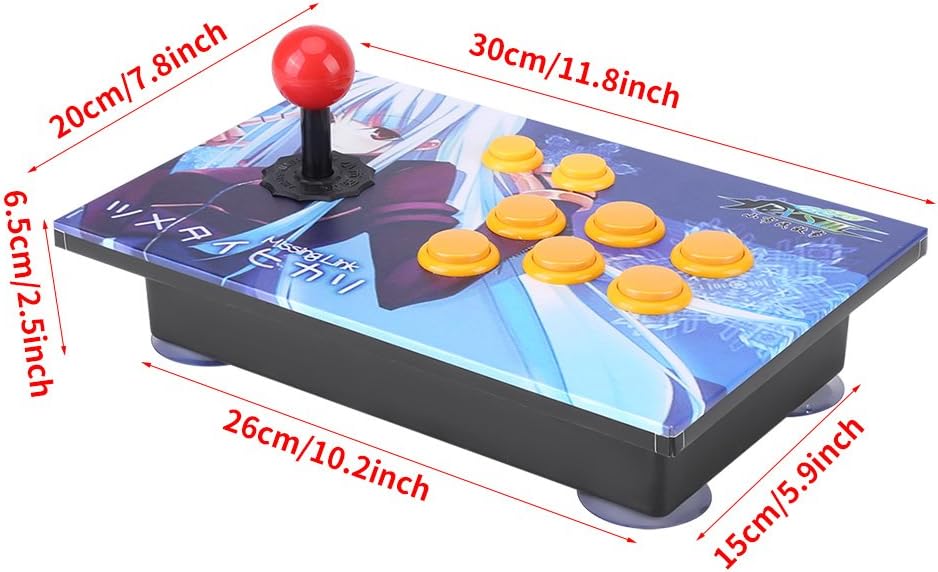 PC Arcade Game USB Stick Buttons Controller Zero Delay 8 Directions Joystick Control Device for PC Win7/ Win8/ Win10