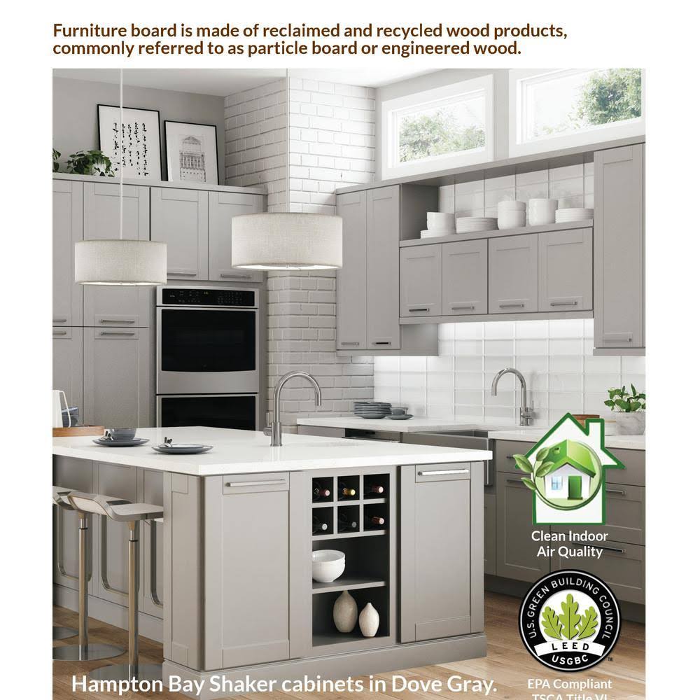 Hampton Bay Hampton Assembled 28.5x34.5x16.5 in. Lazy Susan Corner Base Kitchen Cabinet in Unfinished Beech