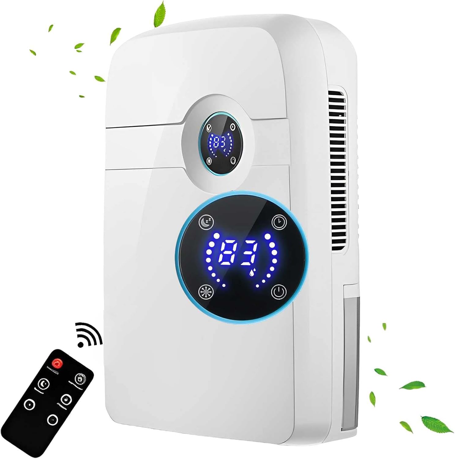Deshumificador De Humedad, Electric Dehumidifier 1800ml With Remote Control, Suitable For Rooms With An Area Of 30 ㎡ 24-Hour Timing Silent Defrosting Drying Clothes Purify The Air