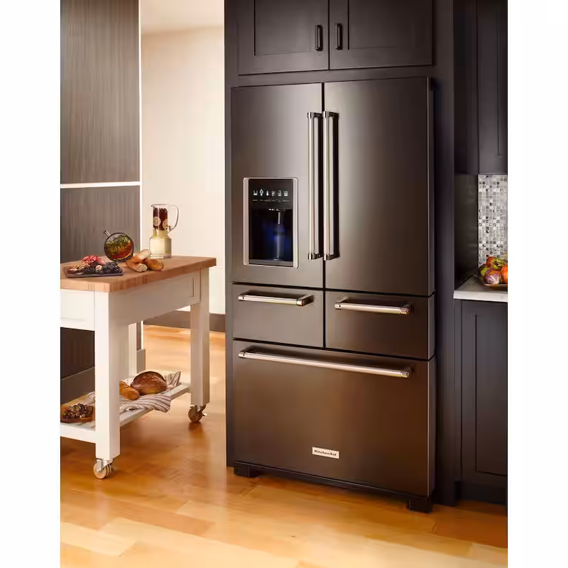 25.8 cu. ft. French Door Refrigerator in Black Stainless with Platinum Interior