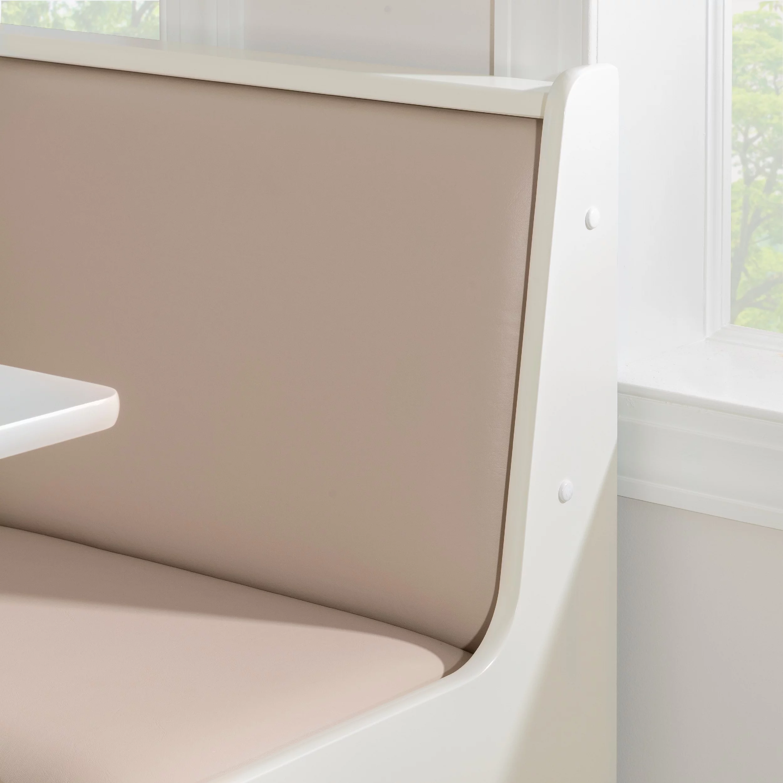 Linon Stella Dining Nook, Table, and Bench Set with Storage, Seats 5, Tan/Tan